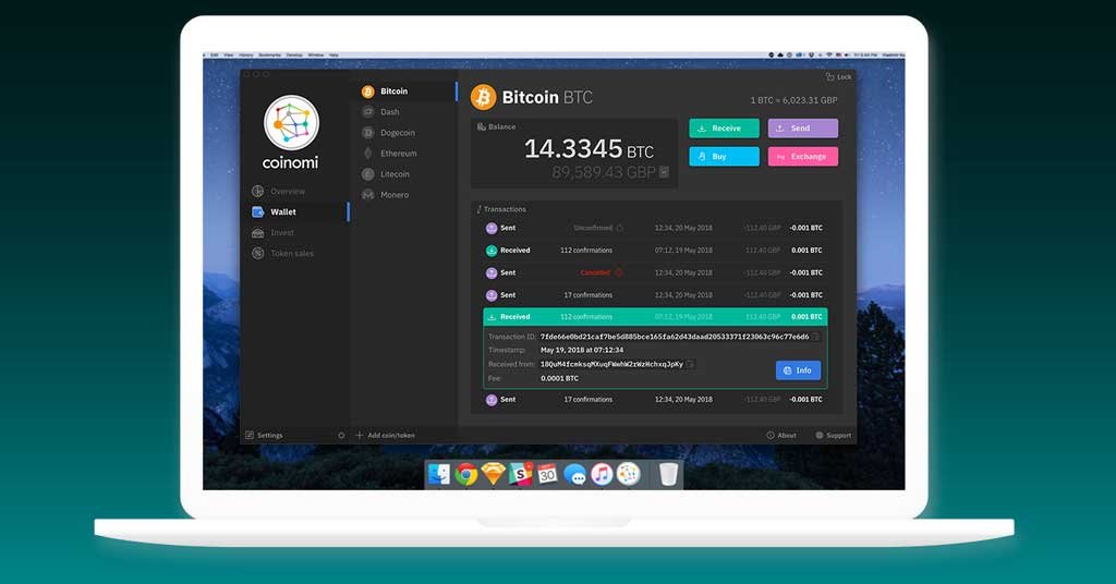 کیف پول دسکتاپ Coinomi