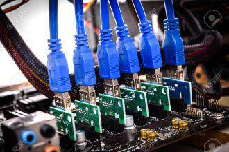 93155403 cryptocurrency mining rig pcie riser extenders plugged to motherboard details of cryptocurrency bitc