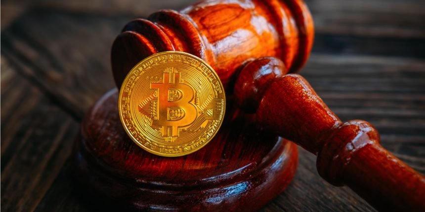 gavel and bitcoin