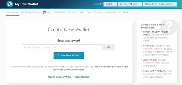 کیف پول تتر MyEtherWallet 
