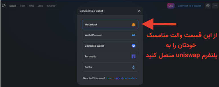آموزش کار با صرافی یونی سواپ uniswap