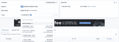 سرقت 14 میلیون دلاری از اپلیکیشن غیرمتمرکز Furucombo توسط یک هکر hacker ethereum address etherscan 1536x542 1 15, مرداد 1405 سرقت 14 میلیون دلاری از اپلیکیشن غیرمتمرکز Furucombo توسط یک هکر