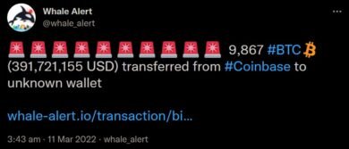 همزمان با صعود نرخ تورم در آمریکا، 1.14 میلیارد دلار توسط یک نهنگ بیت‌کوین از صرافی Coinbase خارج شد!