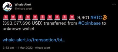 همزمان با صعود نرخ تورم در آمریکا، 1.14 میلیارد دلار توسط یک نهنگ بیت‌کوین از صرافی Coinbase خارج شد!