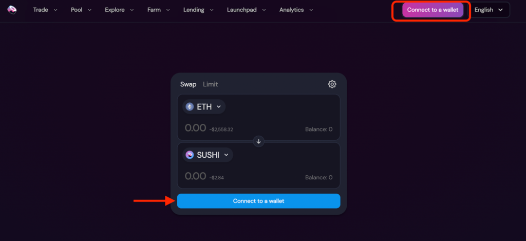 کیف‌ پول خود را به سوشی‌سواپ وصل کنید